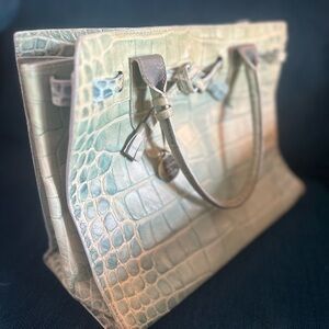 Dooney & Bourke Green Crocodile-Embossed Tote. RARE. Needs love